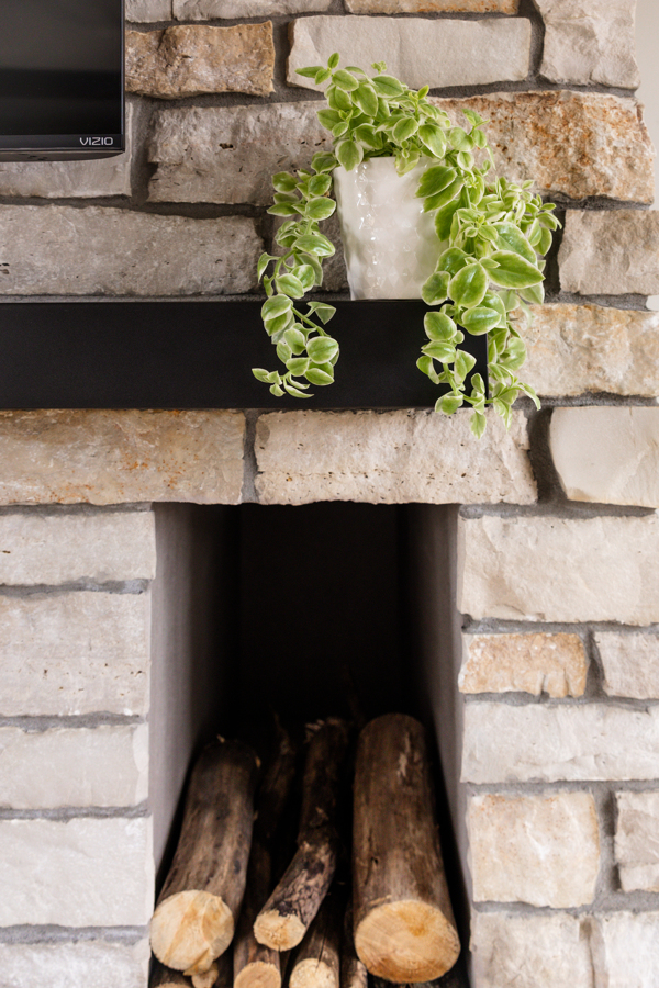 Brick Fireplace Real Wood Burning with built in log holders